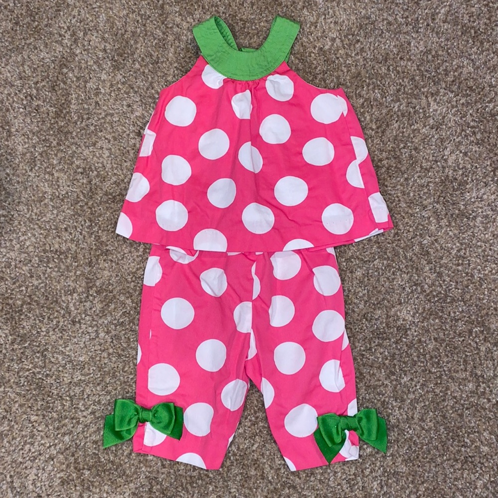Peaches ‘N Cream toddler outfit pant and top, size 12M